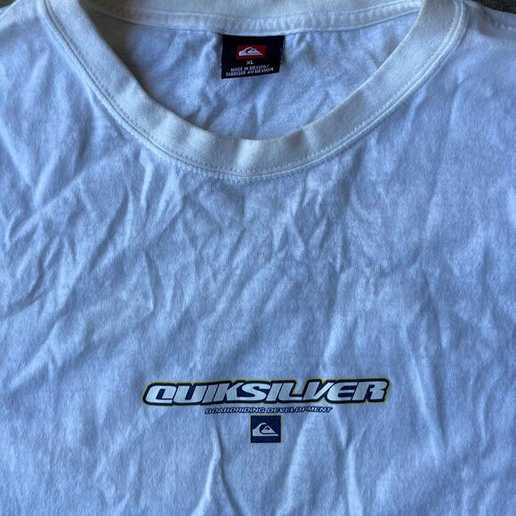 VINTAGE QUIKSILVER SURF SHIRT BOARDRIDING DOUBLESIDED WHITE MENS XL 00S Y2K - Picture 5 of 5